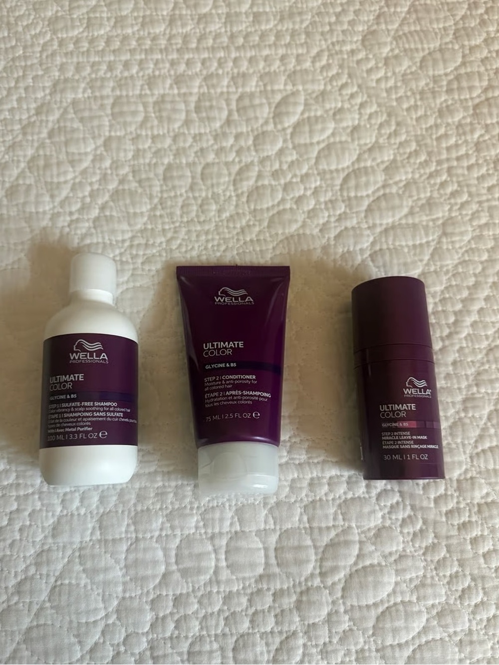 Wella Ultimate Color Sulfate Free Shampoo Conditioner&Leave-in Mask Travel Set